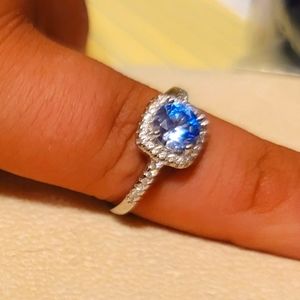 Beautiful sterling silver ring with blue stone